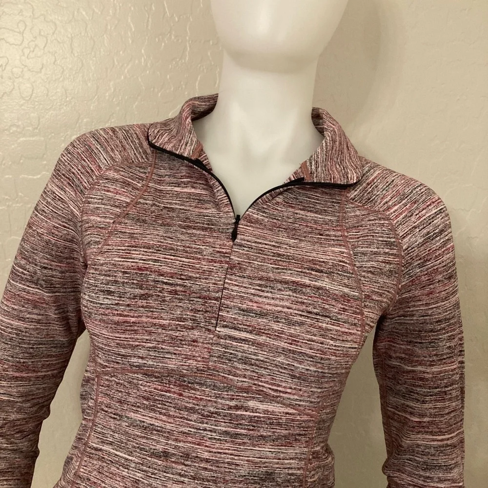Lululemon Runderful 1/2 Zip Pullover Space Dye Camo Berry Rumble Size 6